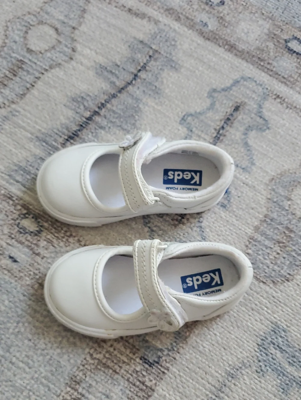 Keds Baby Girls Mary Jane Ella White Leather Sneakers Sz5